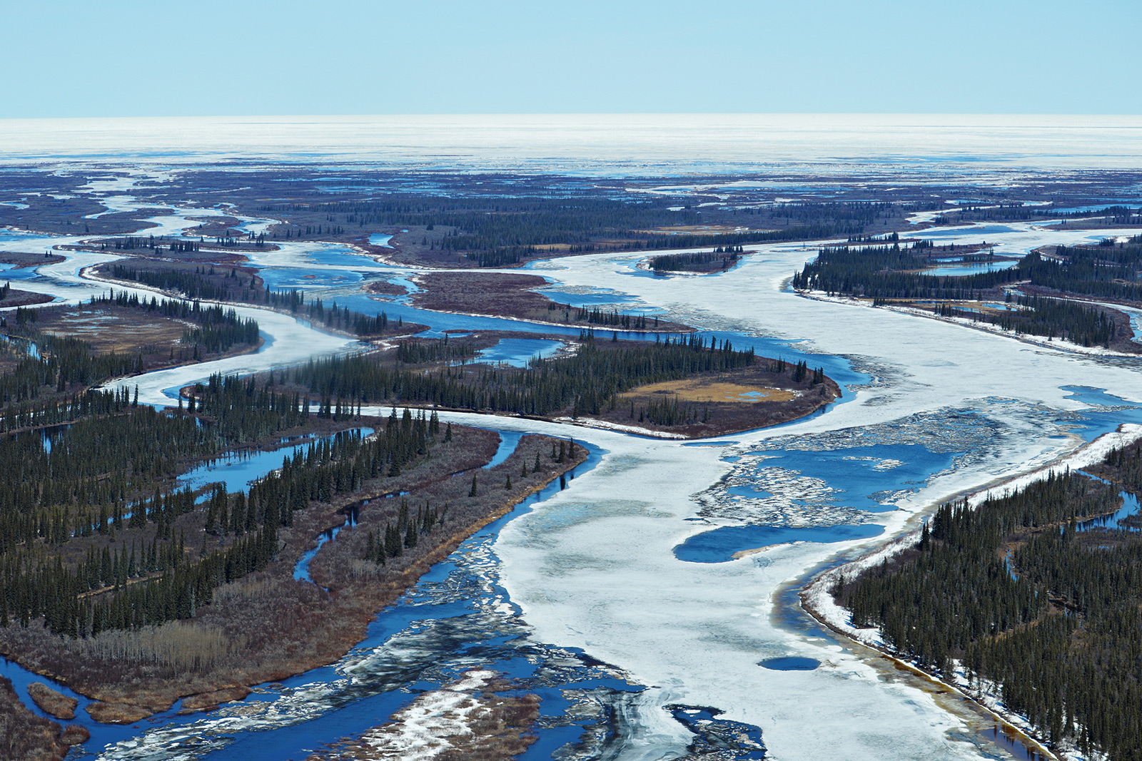 Aerial view of the Seal River Estuary.